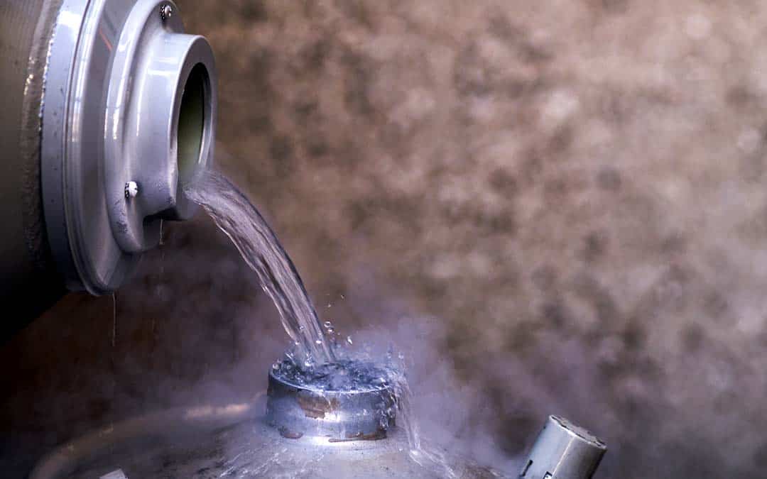 Pouring Liquid Nitrogen into Storage Tank