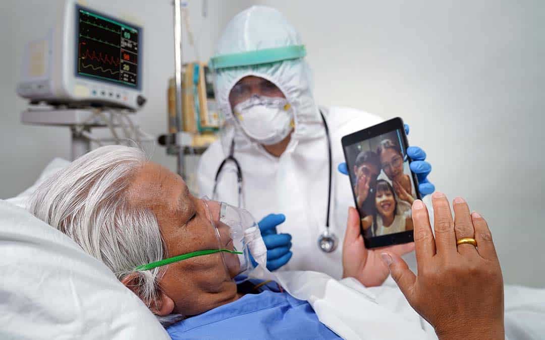 Patient using oxygen