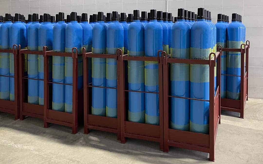 Medical Gas Cylinders in racks