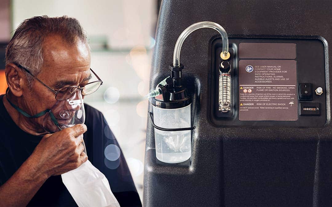 man using a mask from an Oxygen Concentrator